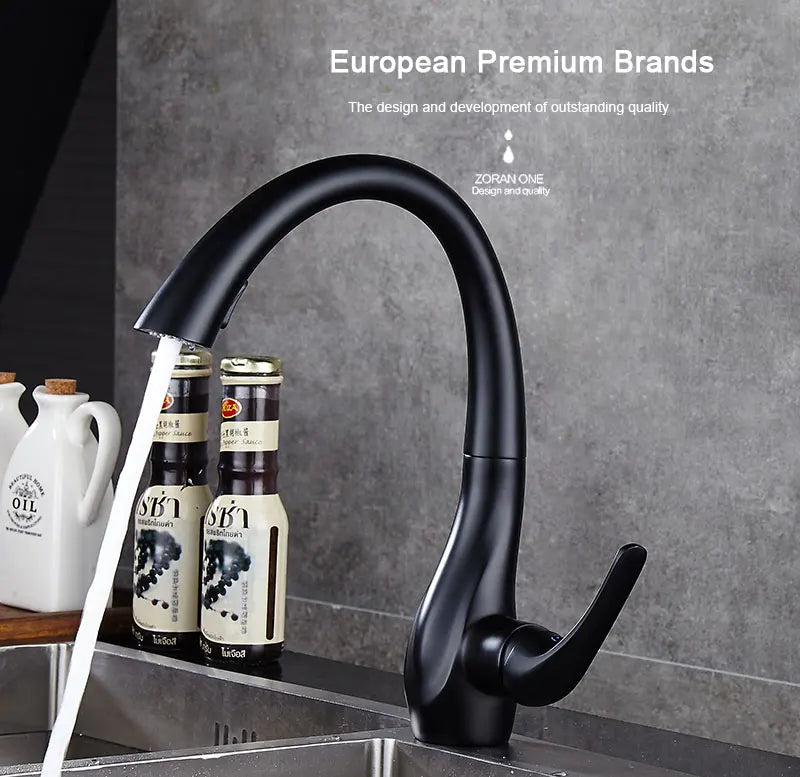 BAKALA Kitchen Faucet Silver Single Handle Pull Out Kitchen Faucet Mixer Single Handle 360 Rotation Black Sink Mixer Tap BR-8820