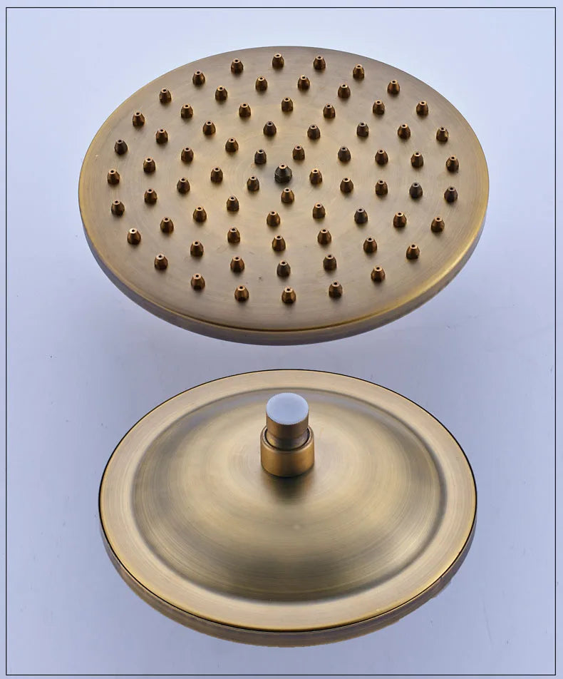 Luxury Shower Set Faucet Dual Handle Bathroom Rainfall Shower Mixer Tap Wall Mounted 8" Brass Rain Shower Head  Shower Faucet