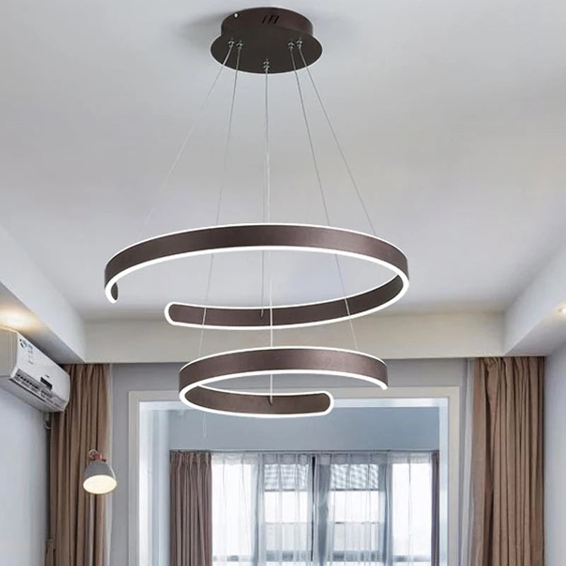 AC90-264VModern pendant lights for living room dining room Geometry Circle Rings acrylic aluminum body LED Lighting ceiling Lamp