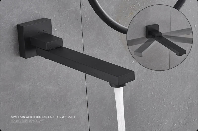 BAKALA Wash Basin Bathroom Faucet Hot And Cold Water Wall Mount Mixer Sink Tap Swivel Spout Bath With Modern Single Lever Handle