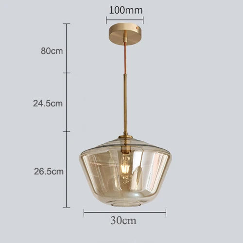 Nordic Modern Glass Pendant lights Fixtures Loft LED Hanging Pendant Lamp for Kitchen Restaurant Living Room Bedroom E26 E27