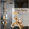 Luxury Shower Set Faucet Dual Handle Bathroom Rainfall Shower Mixer Tap Wall Mounted 8" Brass Rain Shower Head  Shower Faucet