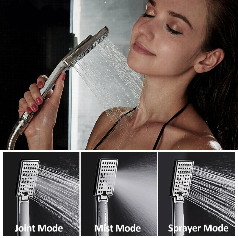 SHBSHAIMY Black/Brushed LED Shower Panel Column 5Ways Rainfall Waterfall With Digital Display Bath Showerhand Full of Technology