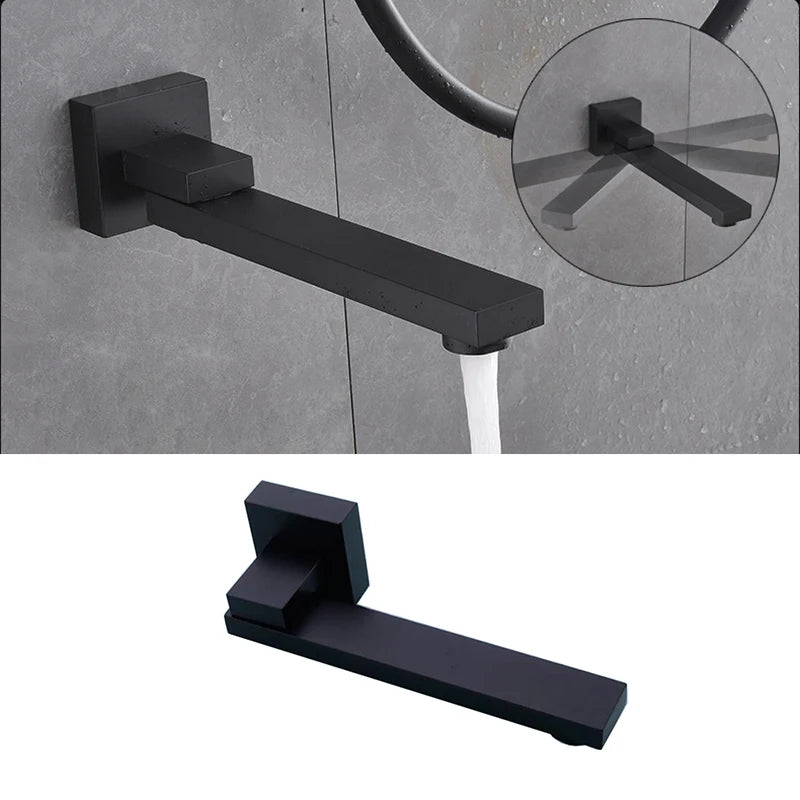 BAKALA Wash Basin Bathroom Faucet Hot And Cold Water Wall Mount Mixer Sink Tap Swivel Spout Bath With Modern Single Lever Handle