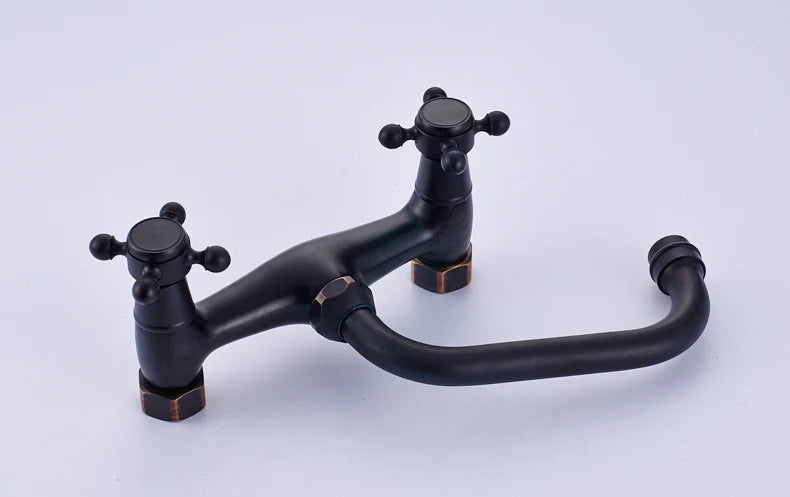 Antique Brass Kitchen Sink Faucet 360 Swivel Spout Hot and cold Bathroom Kitchen Mixer Crane Mop Pool Taps Dual Handle Faucet