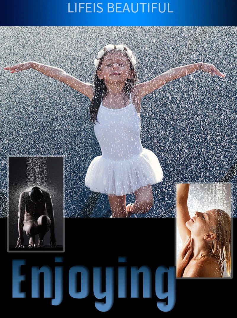 Luxury Massage Jet LED Shower Column in Brushed Nickel