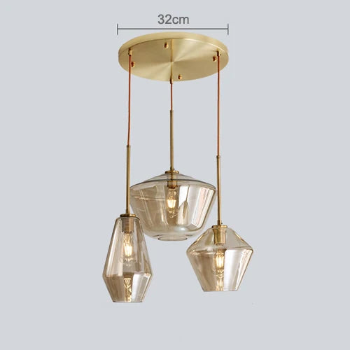 Nordic Modern Glass Pendant lights Fixtures Loft LED Hanging Pendant Lamp for Kitchen Restaurant Living Room Bedroom E26 E27