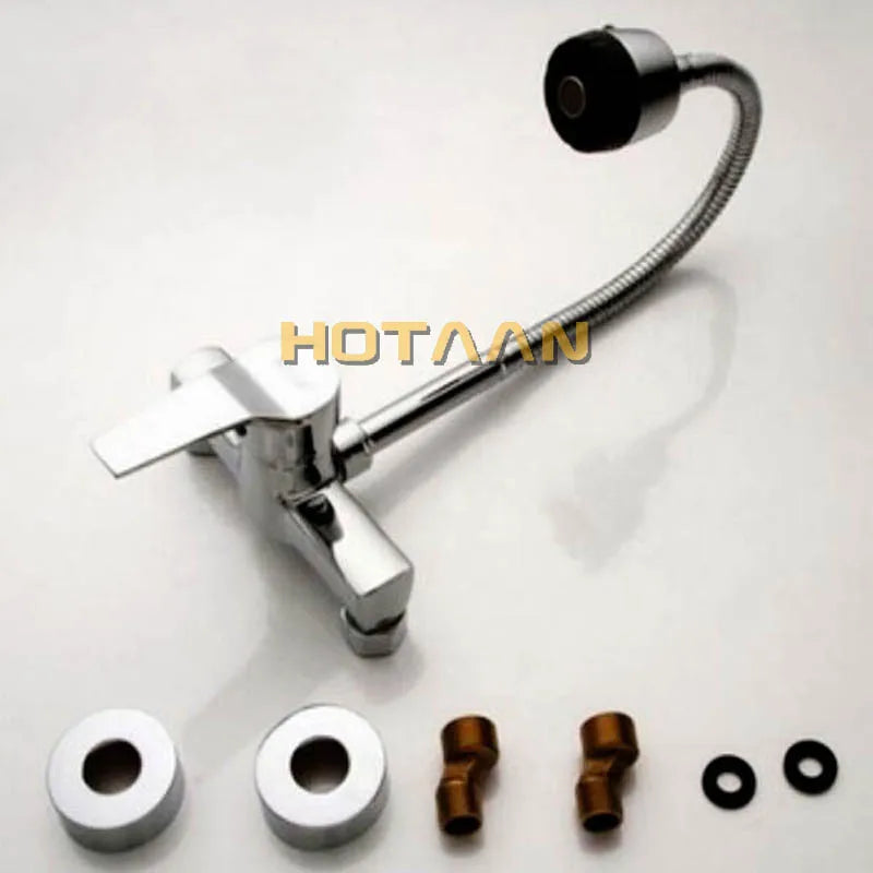Brass Chrome Dual Taps for Kitchen Sink