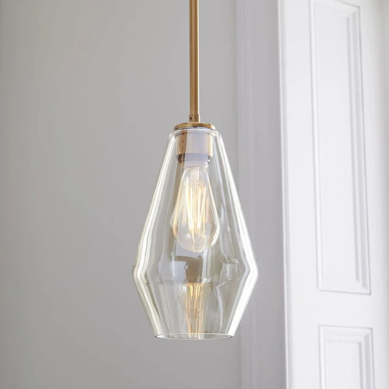 Nordic Modern Glass Pendant lights Fixtures Loft LED Hanging Pendant Lamp for Kitchen Restaurant Living Room Bedroom E26 E27