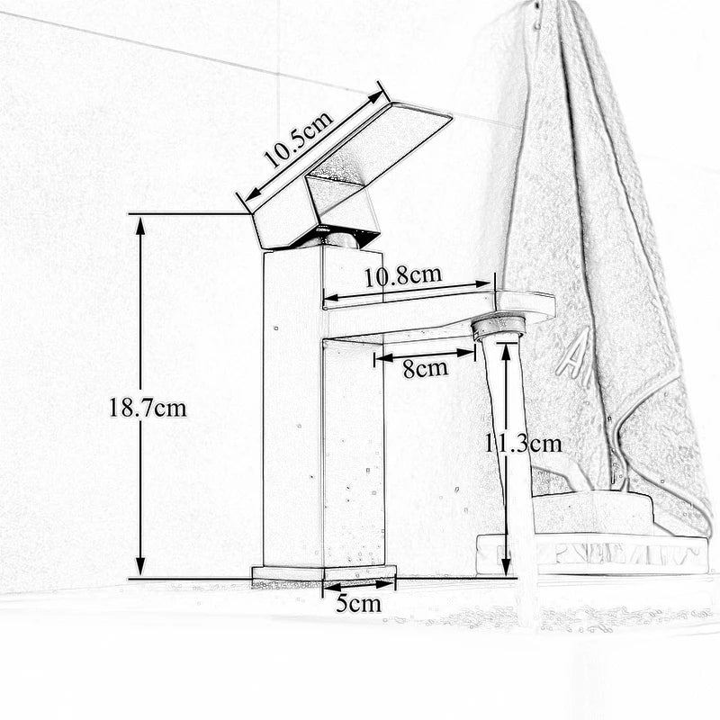 Black Deck Mounted Bathroom Basin Mixer Tap Square Single Handle Basin Vessel Sink Faucet Hot Cold Water Faucet for Basin