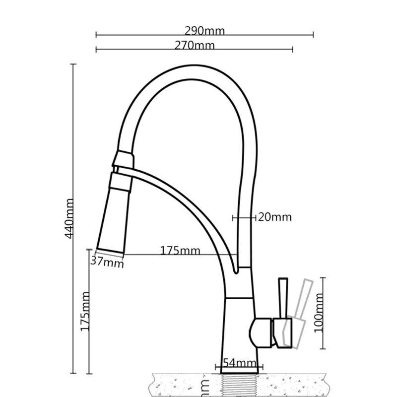 Black LED Kitchen Sink Faucet Swivel Pull Down Kitchen Faucet Sink Tap Mounted Deck Bathroom Mounted Hot and Cold Water Mixer
