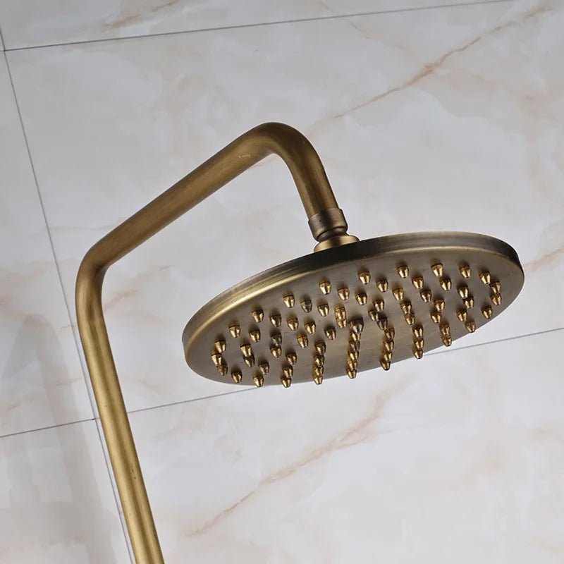 Luxury Shower Set Faucet Dual Handle Bathroom Rainfall Shower Mixer Tap Wall Mounted 8" Brass Rain Shower Head  Shower Faucet