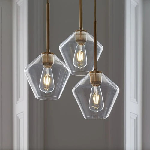 Nordic Modern Glass Pendant lights Fixtures Loft LED Hanging Pendant Lamp for Kitchen Restaurant Living Room Bedroom E26 E27