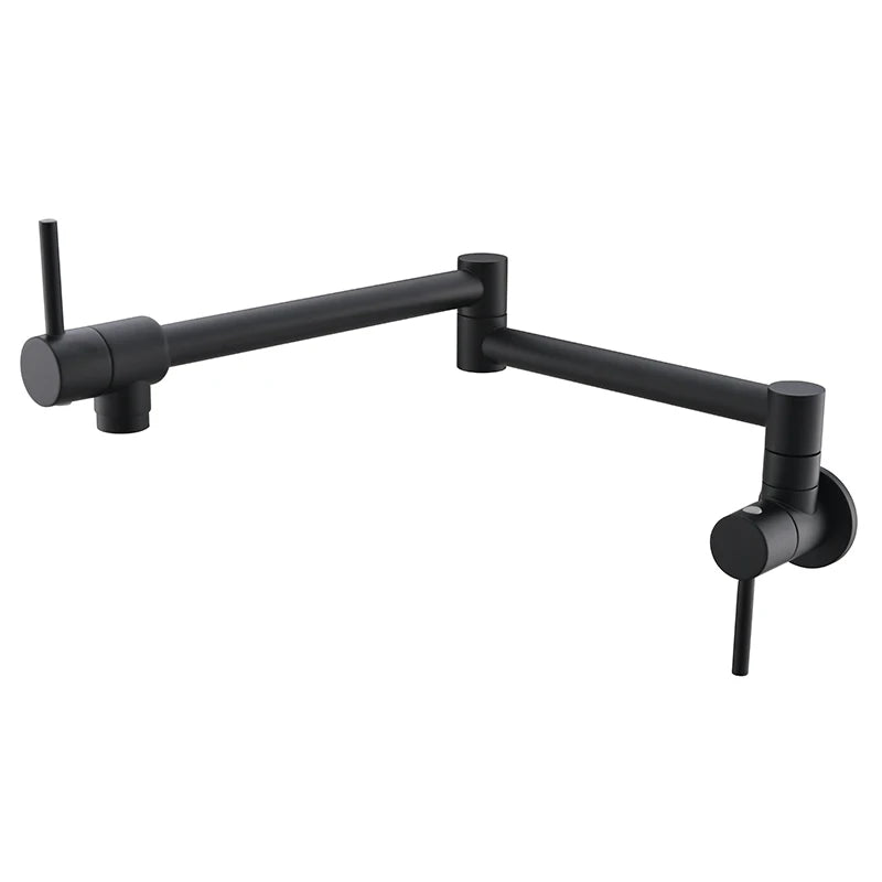 Pot Filler Tap Wall Mounted Foldable Kitchen Faucet Single Cold Single Hole Sink Tap Rotate Folding Spout Chrome Gold Brass