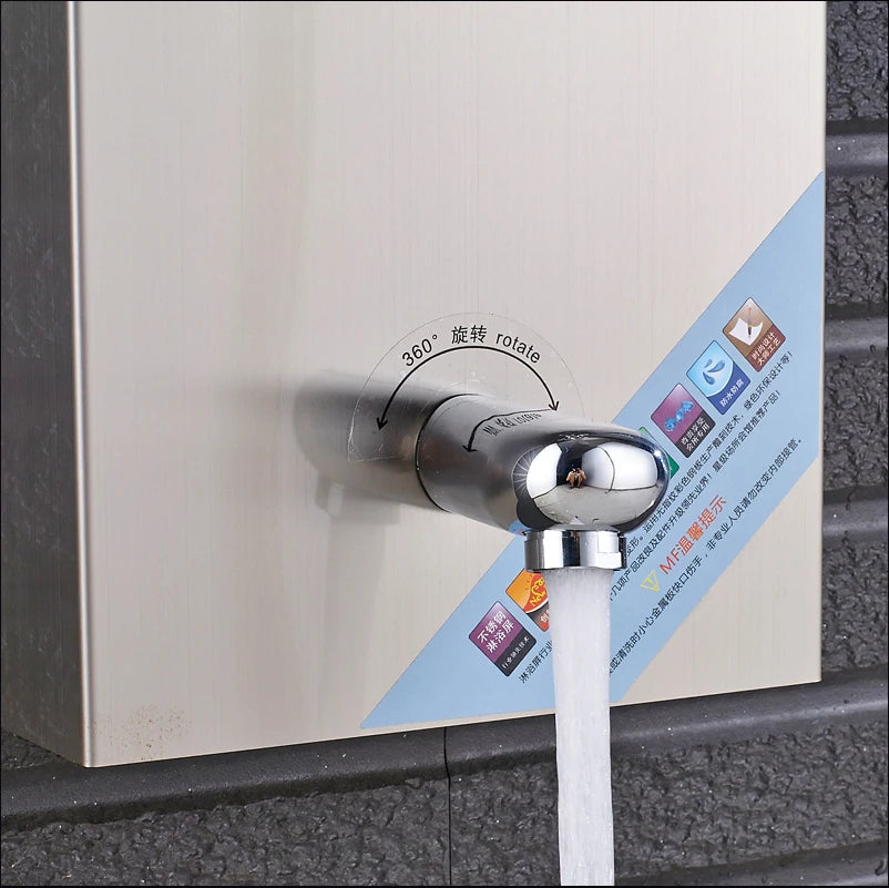 Luxury Massage Jet LED Shower Column in Brushed Nickel