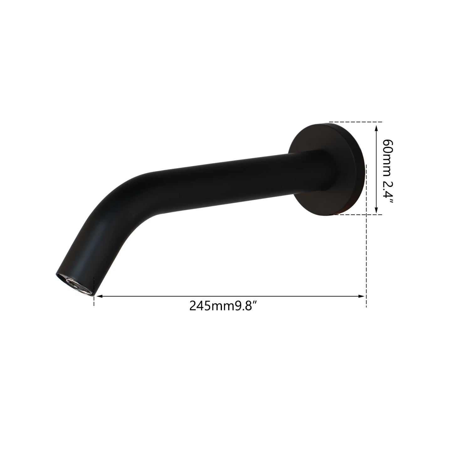 JIENI Black Chrome Lavatory Bathroom Faucet Wall Mount Sensor Faucet Automatic Free Touch Sensor Bathroom Sink Mixer Tap Faucet