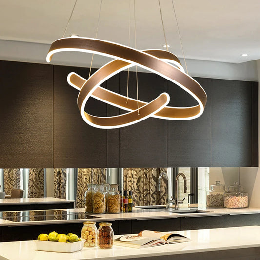 AC90-264VModern pendant lights for living room dining room Geometry Circle Rings acrylic aluminum body LED Lighting ceiling Lamp