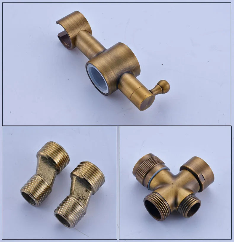 Luxury Shower Set Faucet Dual Handle Bathroom Rainfall Shower Mixer Tap Wall Mounted 8" Brass Rain Shower Head  Shower Faucet