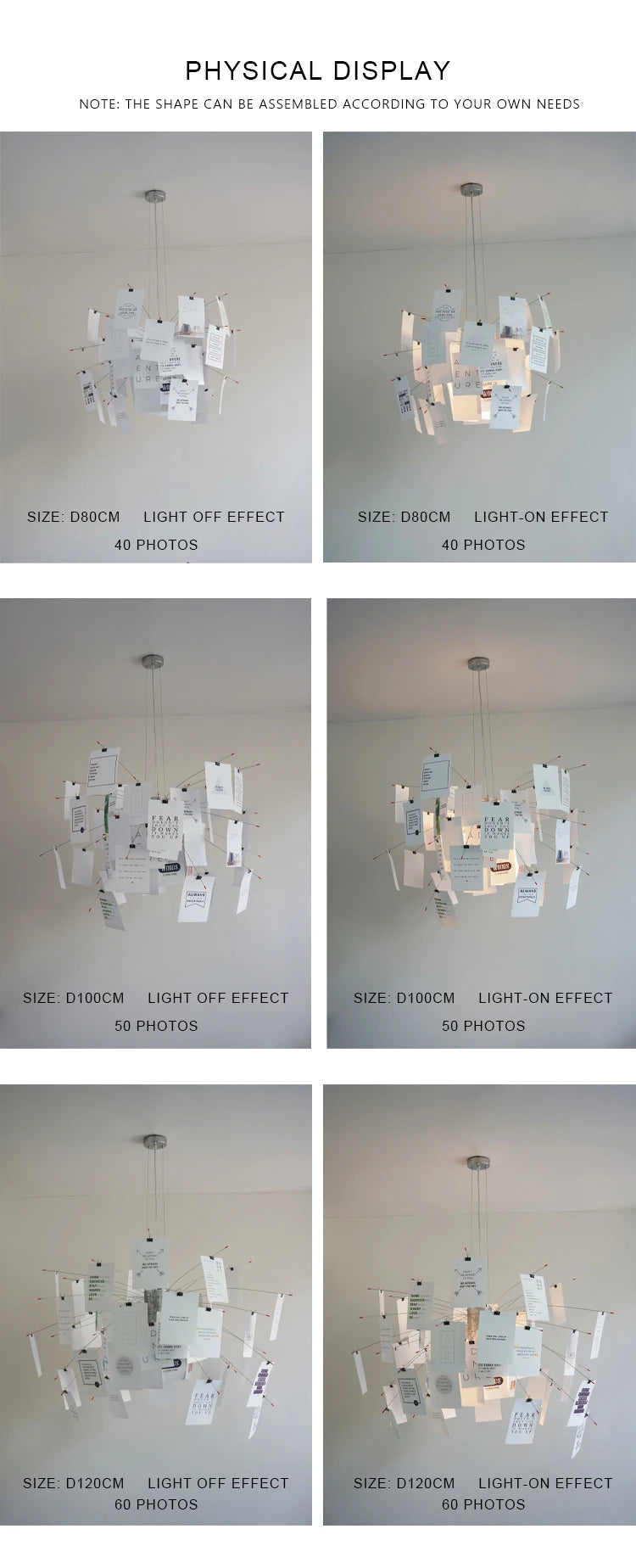 2022 Modern Lustre Photo DIY Chandelier indoor Lighting LED E27 Pendant Ceiling Lamp For Living Dining Room Home Decoration