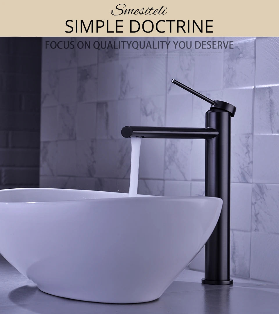 Hot Cold Bathroom Mixer Sink Tap Basin Faucet Brass Gun Metal Deck Mounted Single Hole Single Handle Vanity Water Tapware
