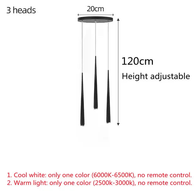Postmodern Golden Black Long Luxury Crystal LED Chandeliers