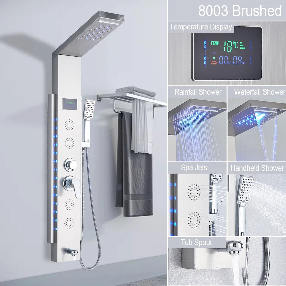 LED Shower Panel 5 Function Bathroom Shower Faucet