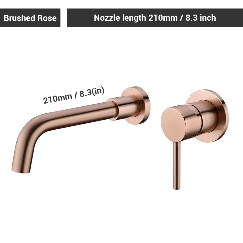 Black Bathroom Sink Faucet  Brass Tap Hot Cold Wash Basin Water Swivel Spout Wall Mounted Bath Mixer Brushed Gold Gunmetal