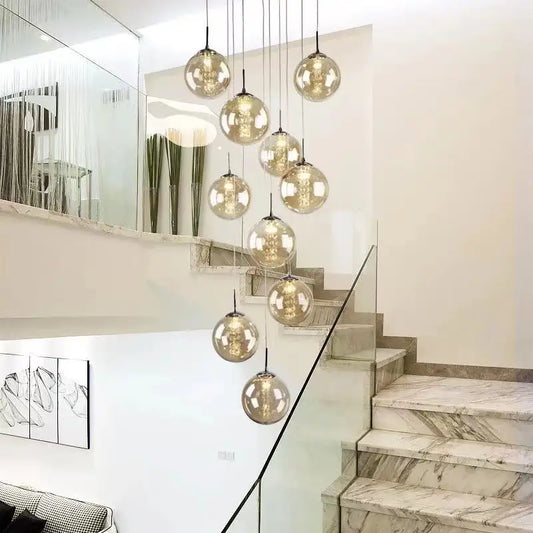 Nordic Glass Ball Chandelier in Black