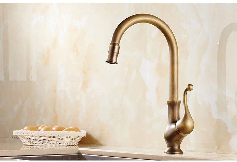 Antique Bronze Kitchen faucets 360 Rotate Swivel Faucet Hot Cold Water Tap Mixer Kitchen Sink Faucet ELK331