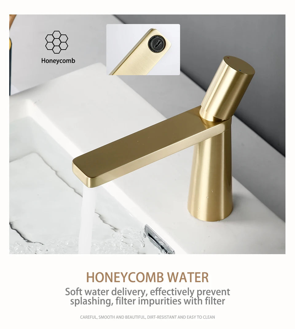 Brass Basin Bathroom Sink Faucet Single Hole Single Handle Hot And Cold Water Deck Mounted Mixer Tap Smesiteli