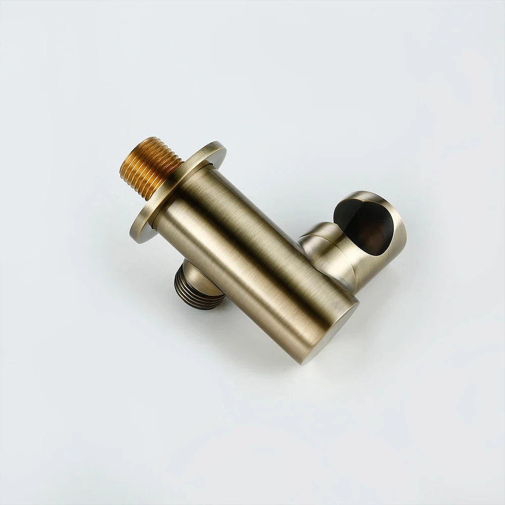 Smesiteli Brass Brushed Gold Wall-Mounted Hand Shower Head With Water Outlet Bracket Replacement Tap Bathroom Faucet