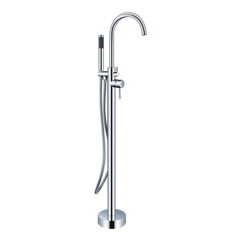 Freestanding Bathtub Faucet Bathroom Tub Shower Diverter Floor Mounted Mixer Tap Brass Rose Gold for Bath Spout With Handshower