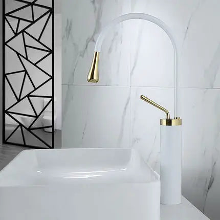 Tuqiu Bathroom Faucet Gold Marble Basin Faucet  Hot and Cold Sink Faucet Brass Faucet  Kitchen Faucet Swivel Sink Water Crane
