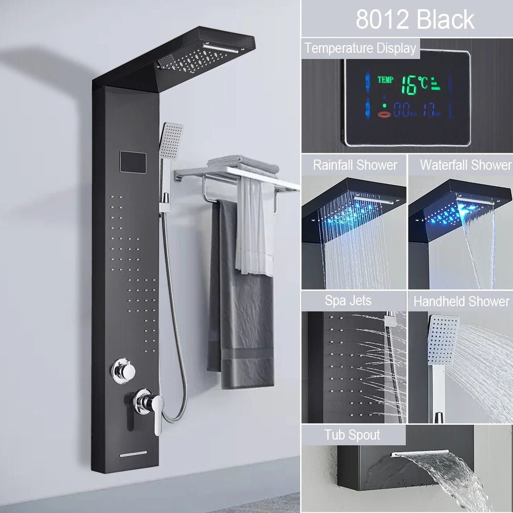 LED Shower Panel 5 Function Bathroom Shower Faucet