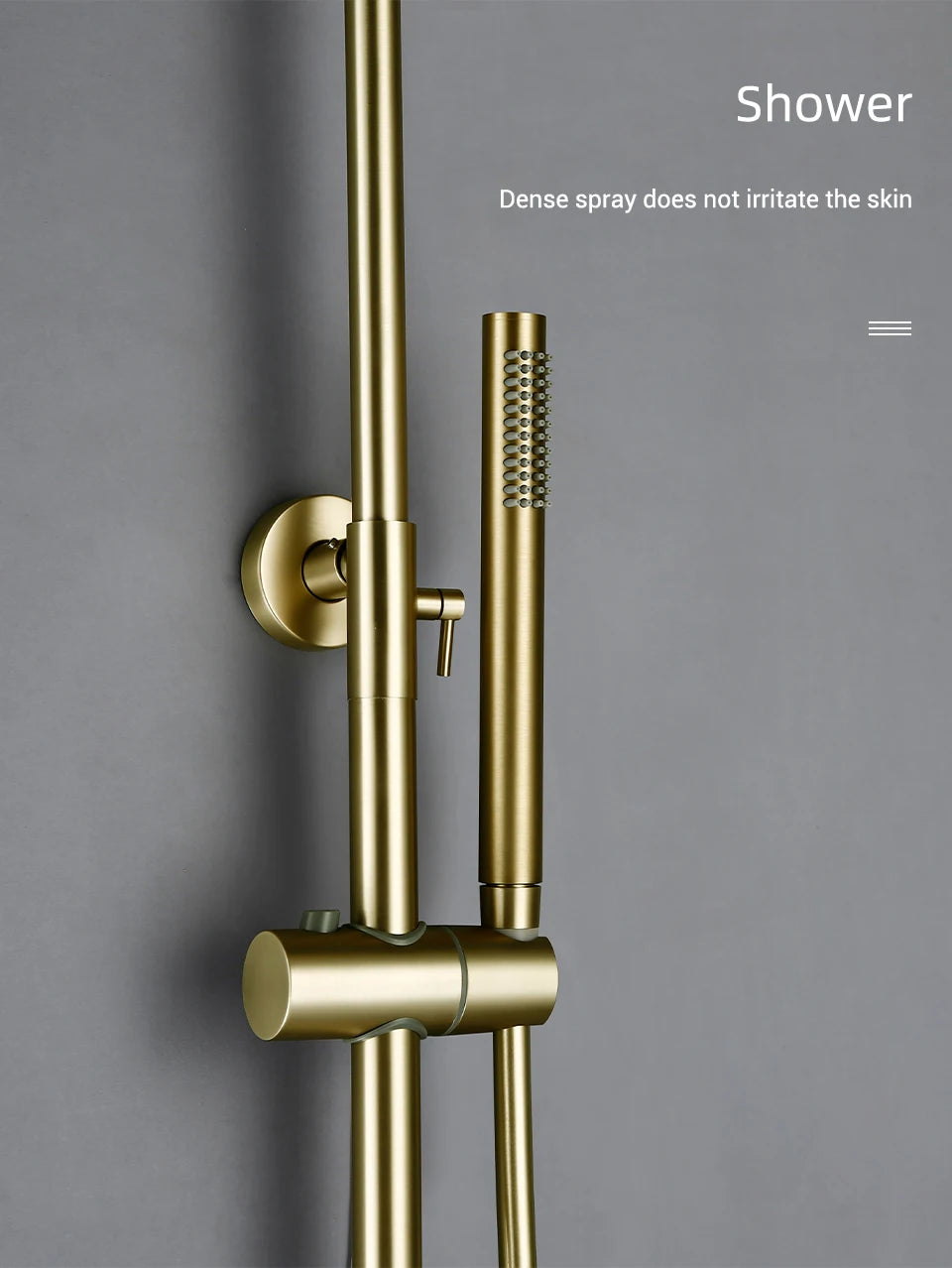 Shower System With Thermostatic Shower Faucet Thermostat Bathroom Mixer Tap Rain Head Wall-Mount Handheld Sprayer