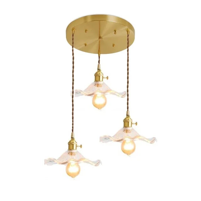 Colorful Glass with Brass Nordic Style Simple LED Pendant Light