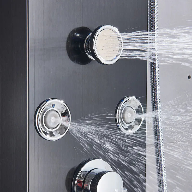 Black Shower Panel Column LED Bathroom Shower System