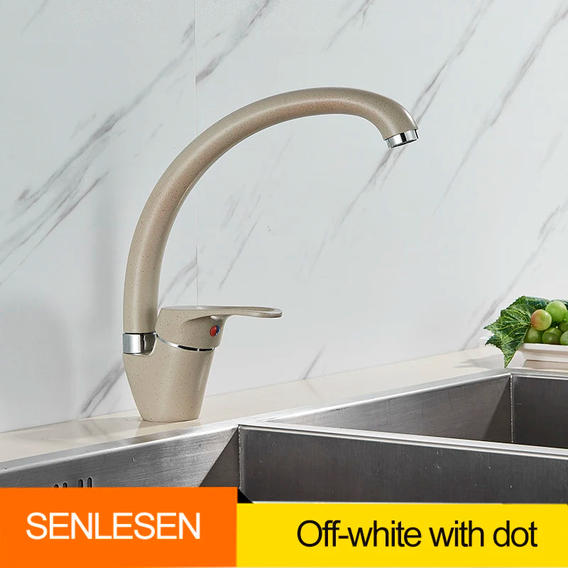 Senlesen Kitchen Sink Faucet Brass 4 Colors Single Handle Hot Cold Water Mixer Tap Sprayer Nozzle Mounted Para Kitchen Faucets