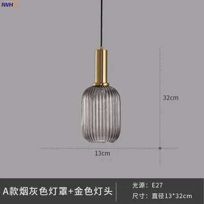 IWHD Nordic Style Glass Pendant Lights Fixtures Bedroom Dinning Living Room Light Modern LED Hanging Lamp Hanglamp Luminaire
