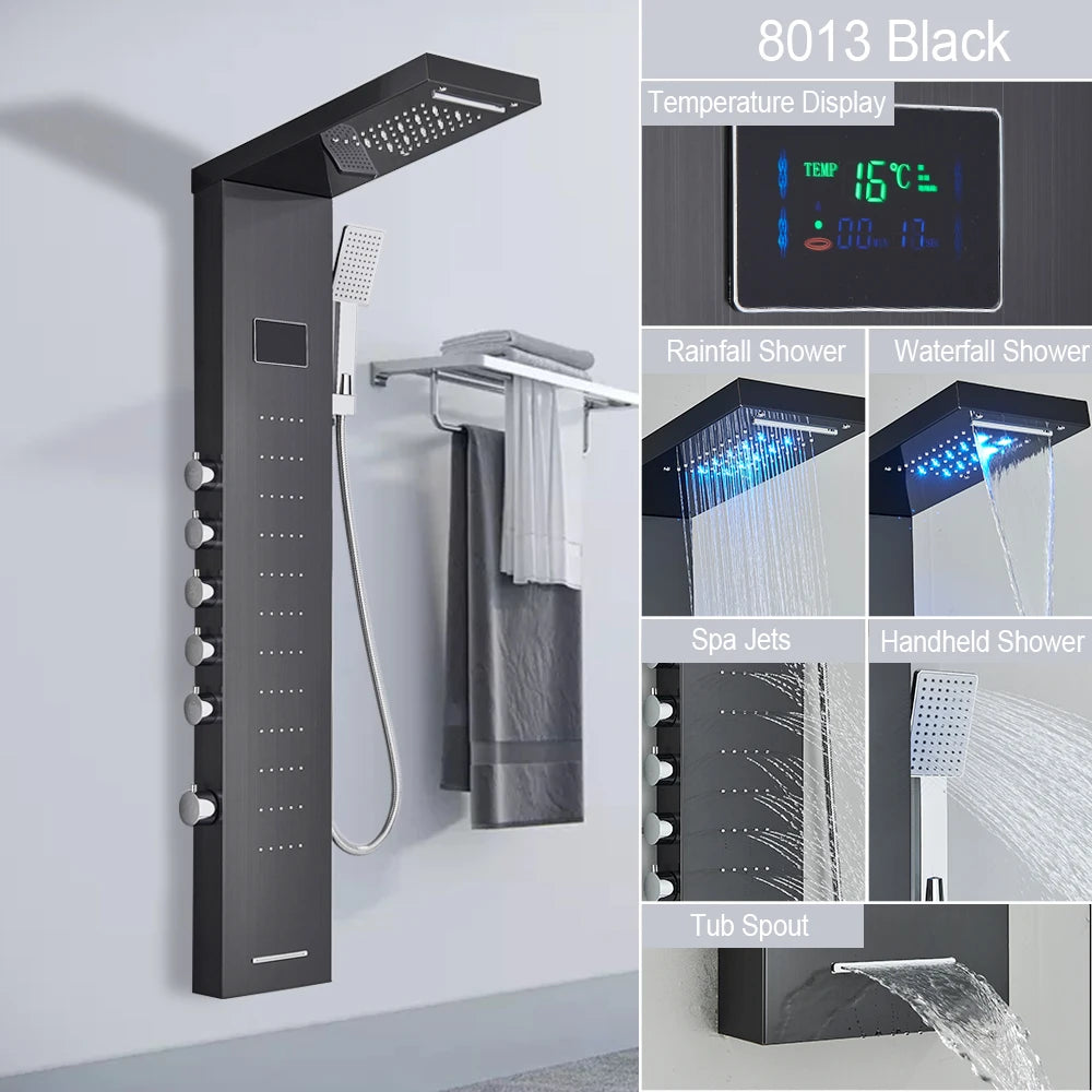 LED Shower Panel 5 Function Bathroom Shower Faucet
