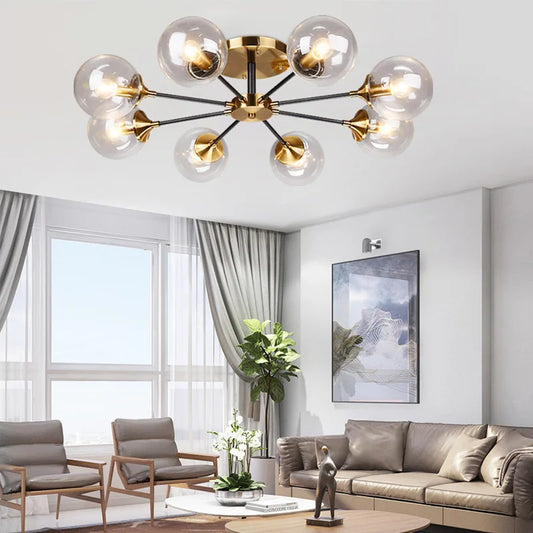 Modern Parlor LED Chandelier Smoke Grey/Clear Glass
