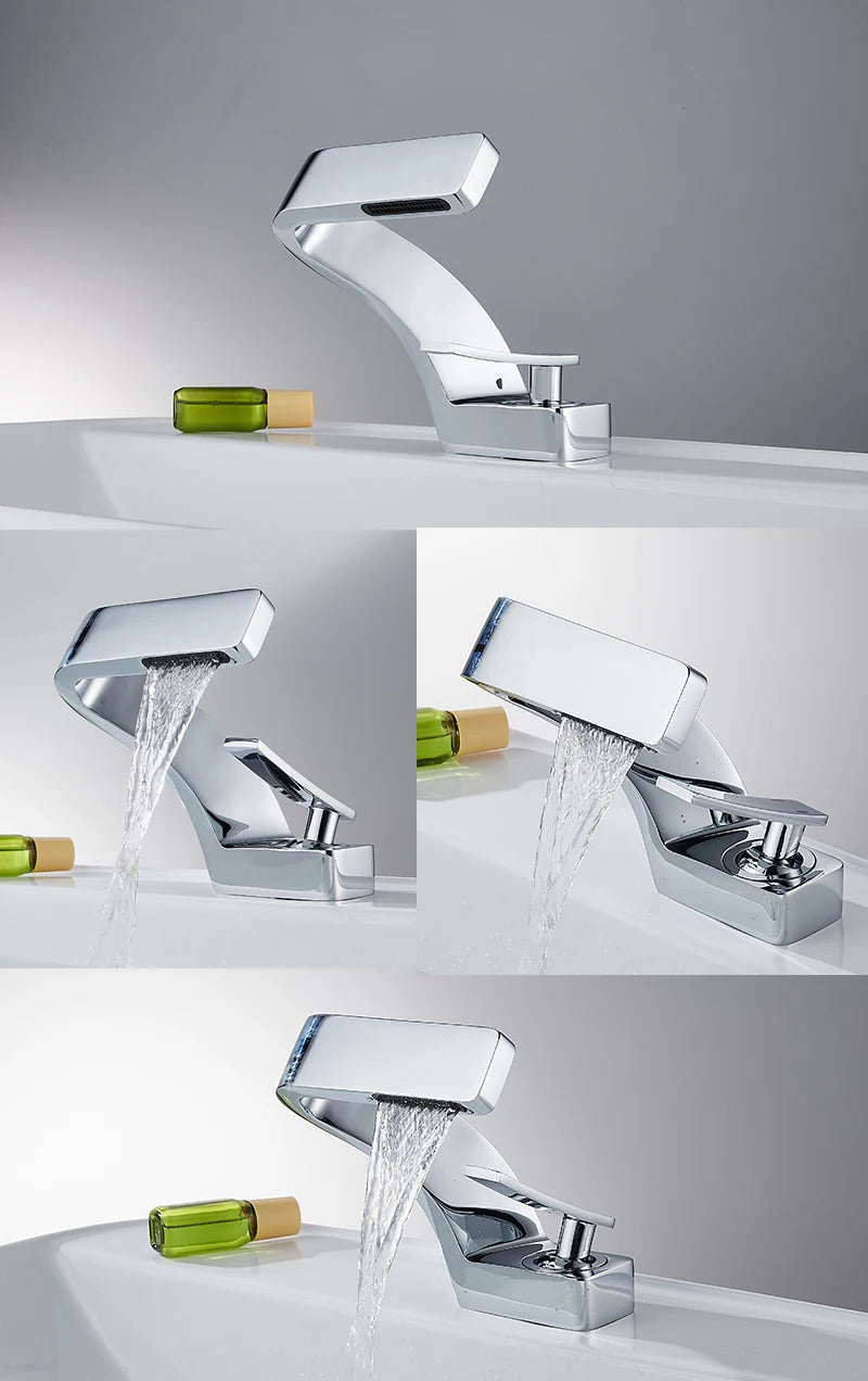 BAKALA Bathroom Deck Mounted Basin Faucet Black Sink Tap Single Hole Water Tap Hot and Cold Mitigeur Salle De Bain Mixer Faucet