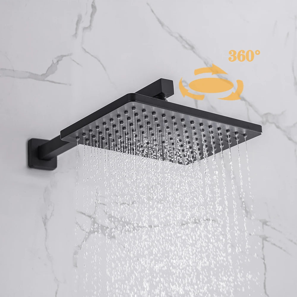 Thermostatic Shower Faucet Chrome Waterfall Rain Shower