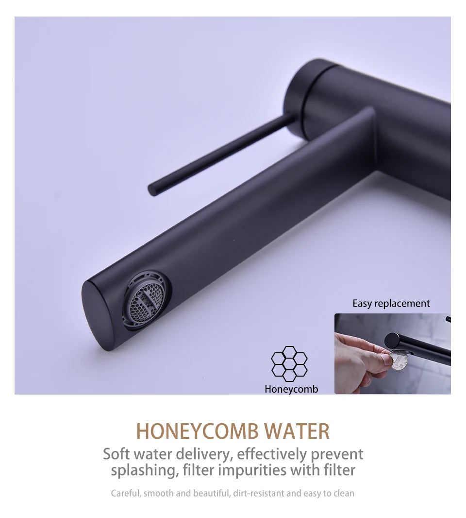 Hot Cold Bathroom Mixer Sink Tap Basin Faucet Brass Gun Metal Deck Mounted Single Hole Single Handle Vanity Water Tapware