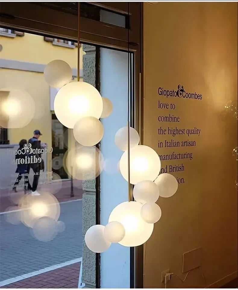 Modern Art Deco Glass Bubble Chandelier Customized Living room Droplight for Children Dining room Bar Indoor Decor Light Fixture