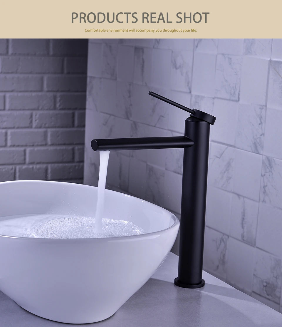 Hot Cold Bathroom Mixer Sink Tap Basin Faucet Brass Gun Metal Deck Mounted Single Hole Single Handle Vanity Water Tapware
