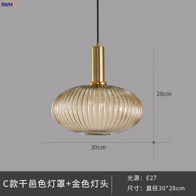 IWHD Nordic Style Glass Pendant Lights Fixtures Bedroom Dinning Living Room Light Modern LED Hanging Lamp Hanglamp Luminaire