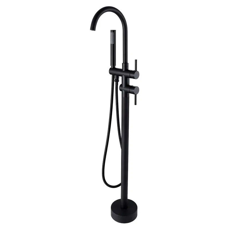 Freestanding Bathtub Faucet Bathroom Tub Shower Diverter Floor Mounted Mixer Tap Brass Rose Gold for Bath Spout With Handshower