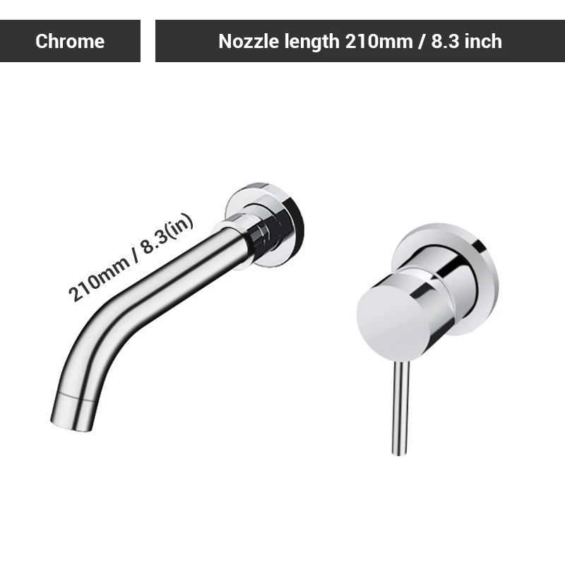 Black Bathroom Sink Faucet  Brass Tap Hot Cold Wash Basin Water Swivel Spout Wall Mounted Bath Mixer Brushed Gold Gunmetal