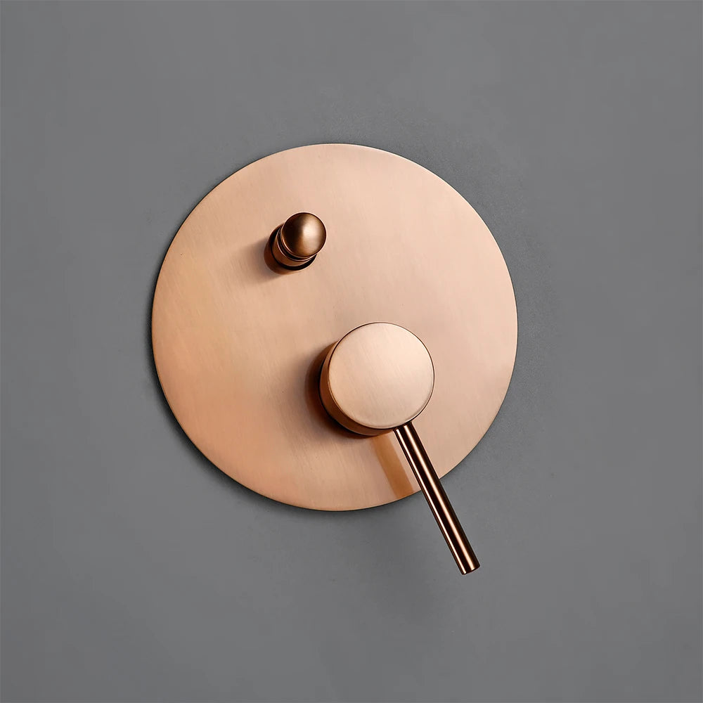 Shower Set Bath Brushed Rose Gold Rainfall Bathroom Faucet Brass Diverter Mixer Tap Hand Held 8-12" Head Wall Arm Valve Kit